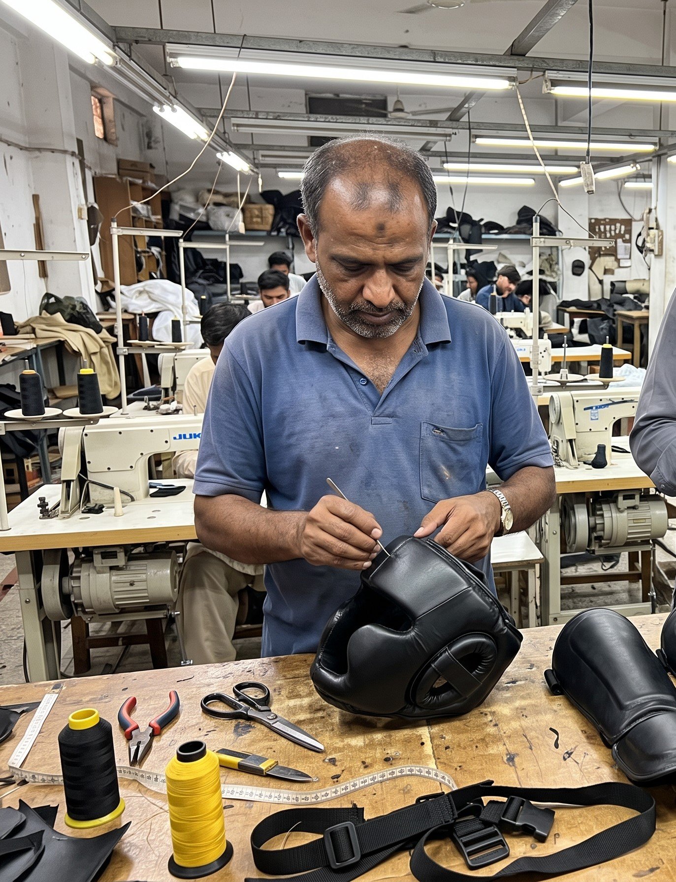 Contrôle des protège-tibias : rembourrage, coutures et fabrication