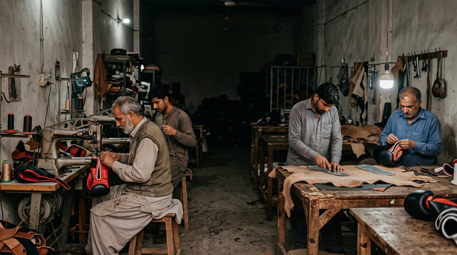 Atelier de fabrication d'équipements pour les sports de combat à Sialkot